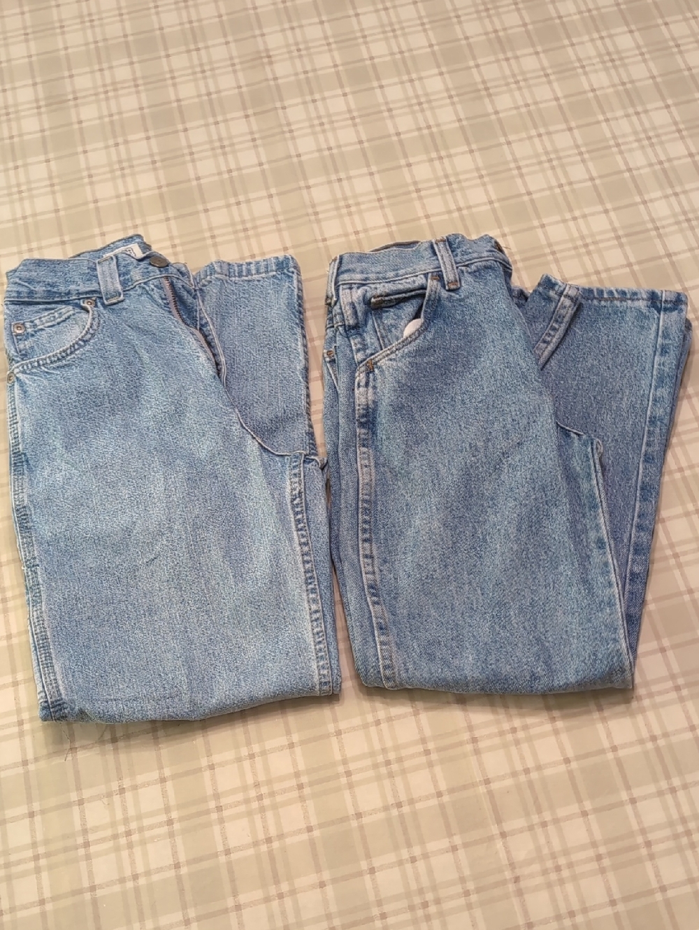 Vintage Light Wash High-Rise Boys Jeans - Pair Size 12 Slim